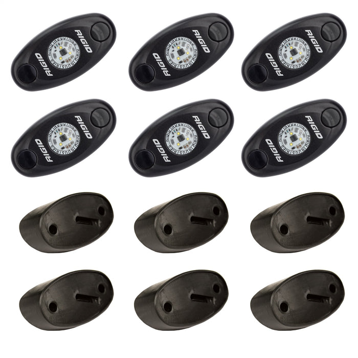 RIGID A-Series LED Universal Rock Light Kit, High Power Red, Set Of 6