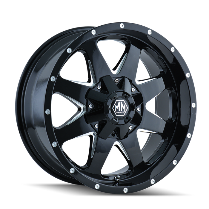 Mayhem 8040 Tank 20x9 / 5x114.3 BP / -12mm Offset / 87mm Hub Black w/ Milled Spokes Wheel