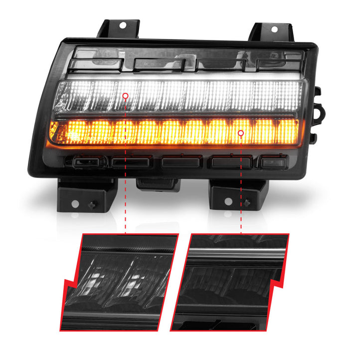 ANZO 2018-2021 Jeep Wrangler LED Side Markers Chrome Housing Smoke Lens w/ Sequential Signal