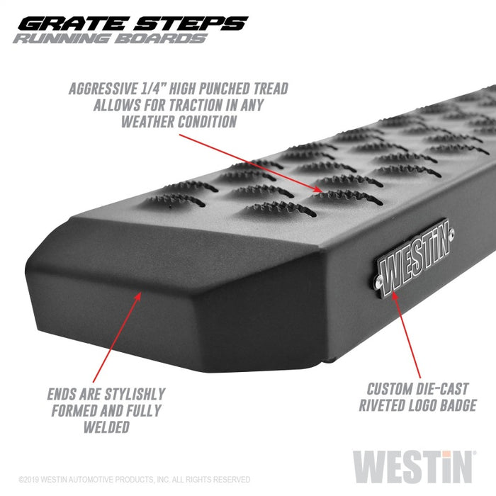 Westin Grate Steps Running Boards 75 in - Textured Black