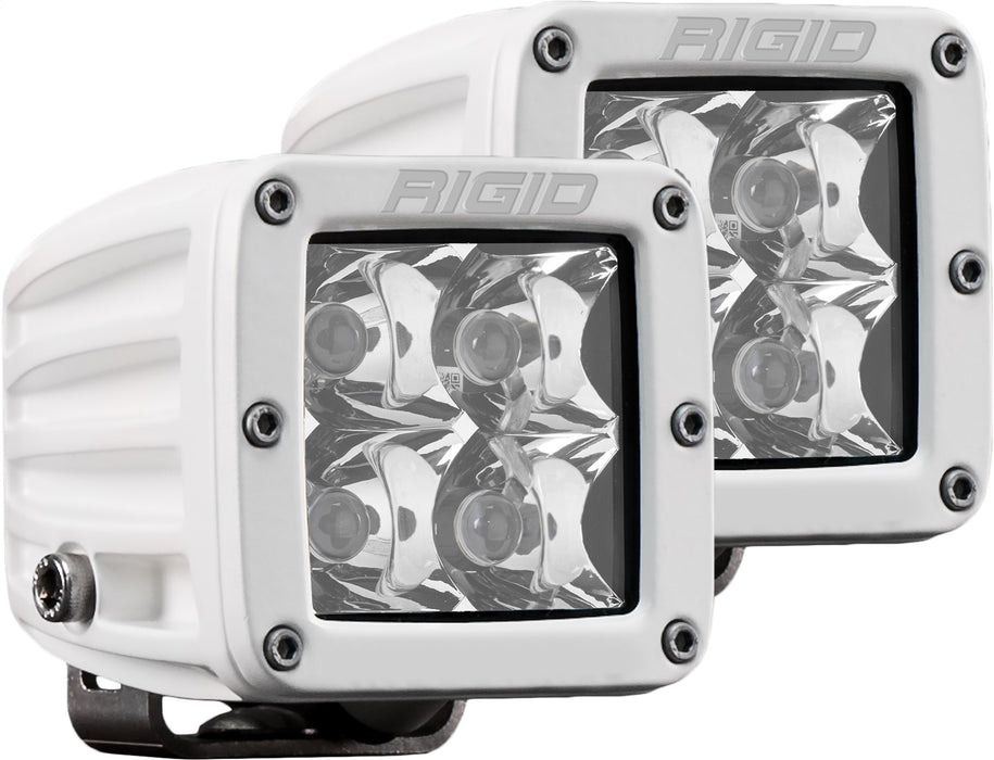 RIGID D-Series PRO LED Light, Spot Optic, Surface Mount, White Housing, Pair