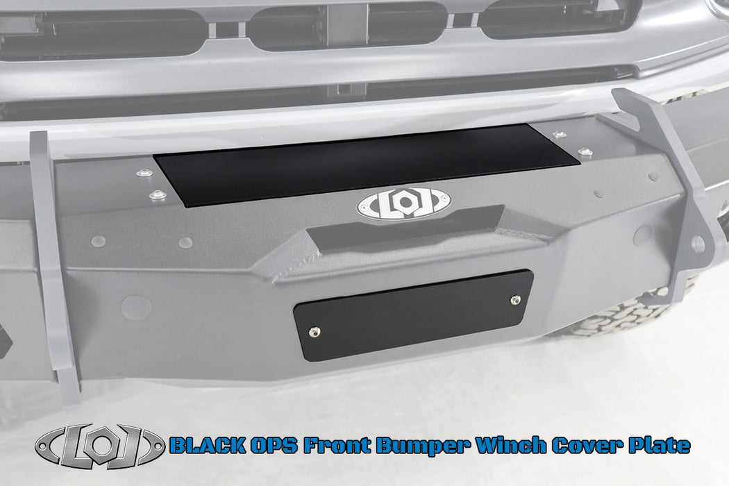 Black Ops Front Bumper Winch Cover Plate (Black Powder Coated)