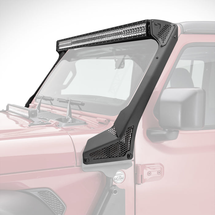 Go Rhino 18-20 Jeep Wrangler JL/JLU/Gladiator JT XE Windshield Light Bar Mount - 50in Single Row