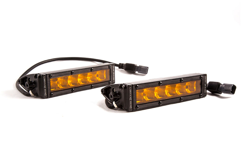 Diode Dynamics 6 In LED Light Bar Single Row Straight SS6 - Amber Driving Light Bar (Pair)