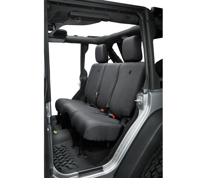 Seat Covers - 07, 13-18 Wrangler JK 4-Door; Rear (Black Diamond)