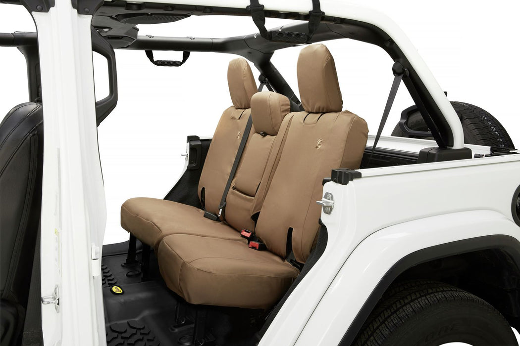 Seat Covers - 18-22 Wrangler JL 4-Door; Exc. 4XE; Rear w/ Fold Down Arm Rest (Tan)