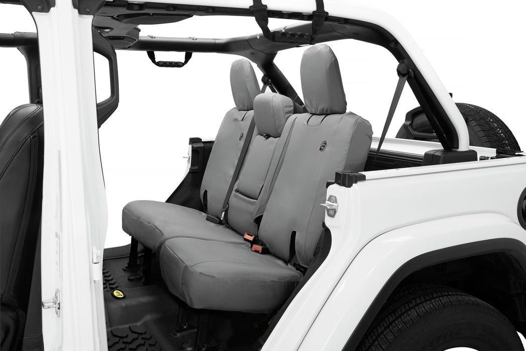 Seat Covers - 18-22 Wrangler JL 4-Door; Exc. 4XE; Rear w/ Fold Down Arm Rest (Charcoal)