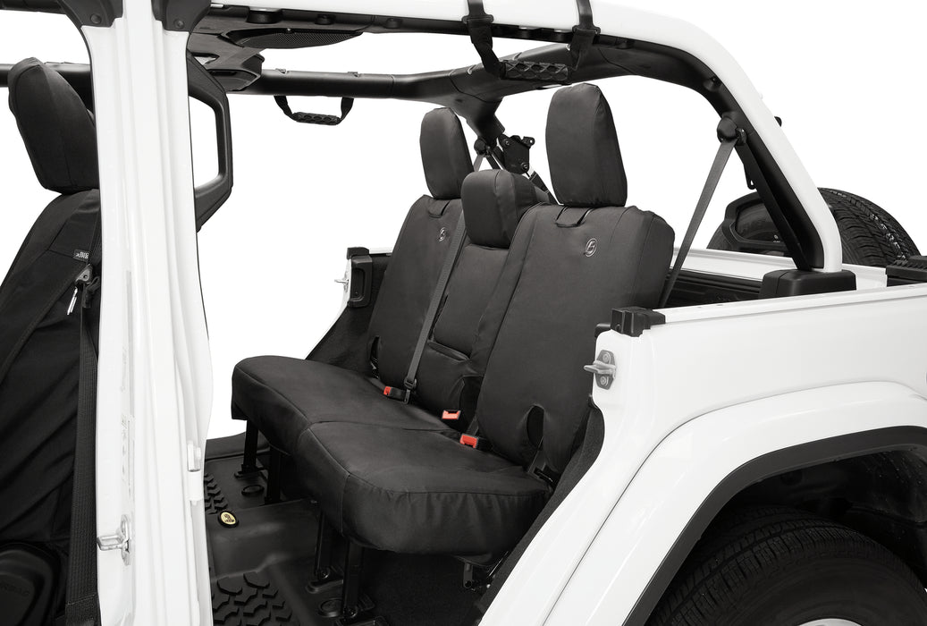 Seat Covers - 18-22 Wrangler JL 4-Door; Exc. 4XE; Rear w/ Fold Down Arm Rest (Black Diamond)