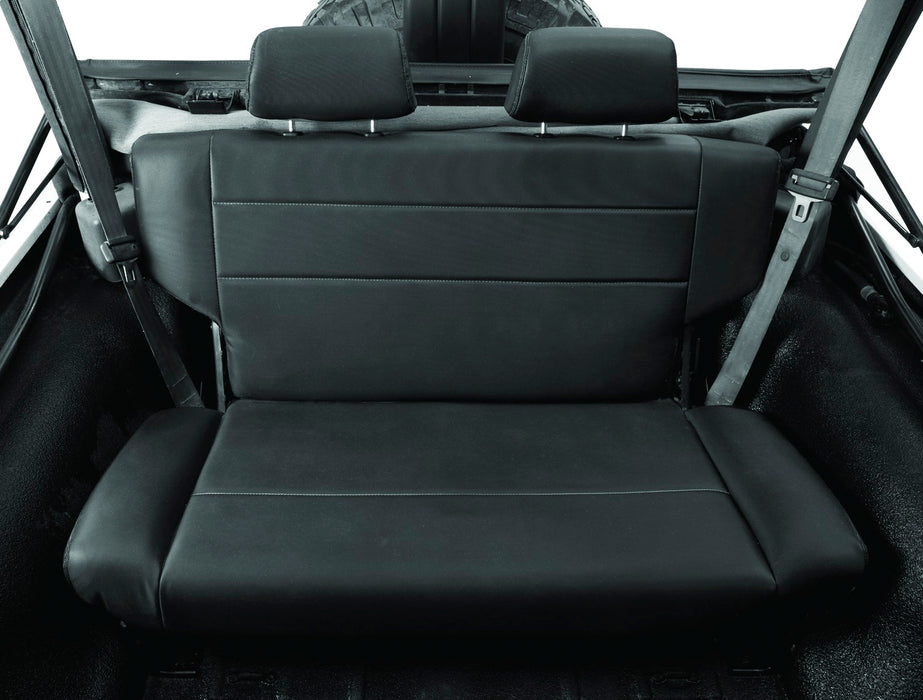 Trailmax II Fold-N-Tumble Seat - 55-83 CJ5 / 76-86 CJ7 / 87-95 Wrangler YJ; Rear (All Vinyl; Black Crush)