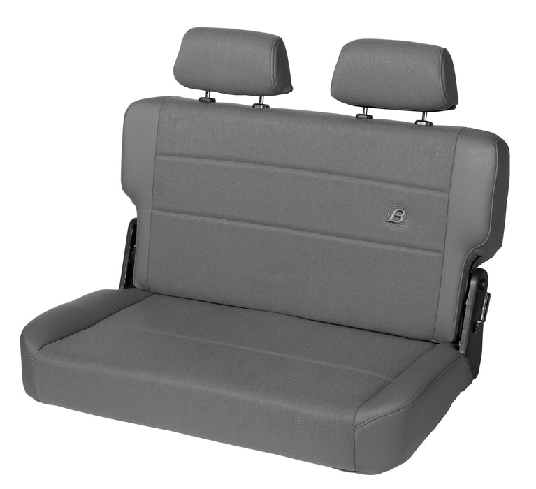 Trailmax II Fold-N-Tumble Seat - 55-83 CJ5 / 76-86 CJ7 / 87-95 Wrangler YJ; Rear (Center Fabric Insert; Charcoal/Gray)