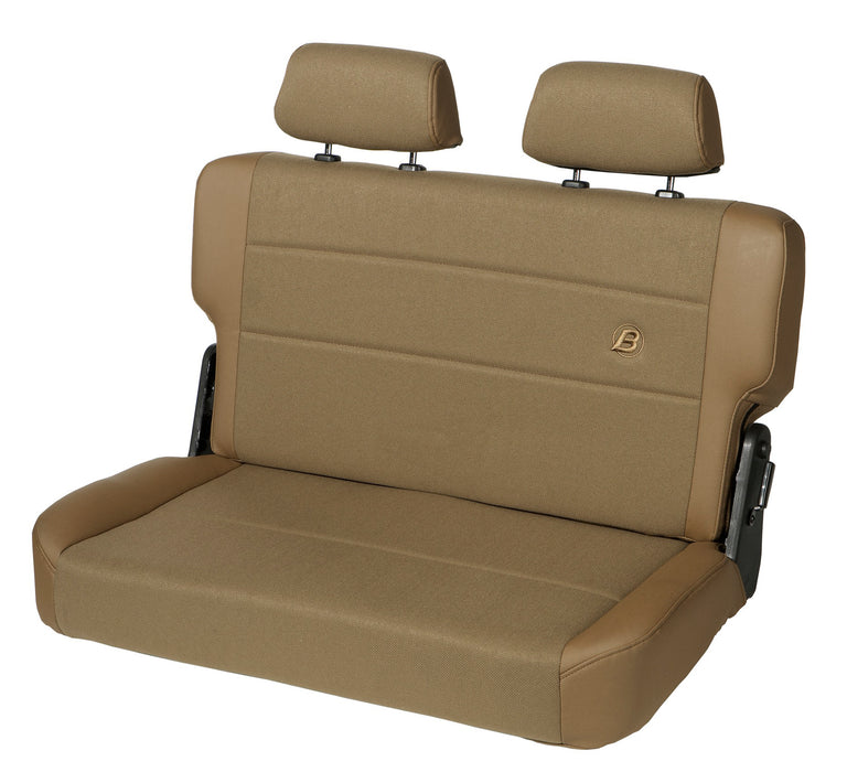 Trailmax II Fold-N-Tumble Seat - 55-83 CJ5 / 76-86 CJ7 / 87-95 Wrangler YJ; Rear (Center Fabric Insert; Spice)