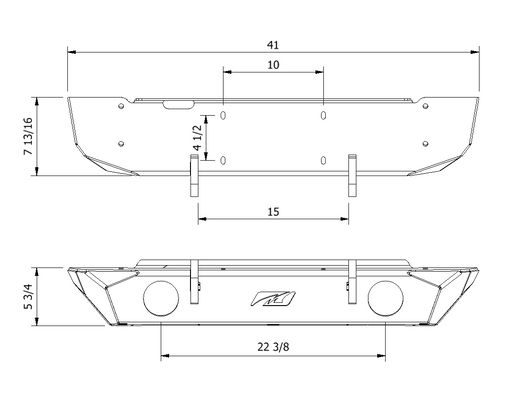 Hatchet Series Front Frame Chop Bumper w/Fog Mounts for Jeep JK / JKU - Motobilt