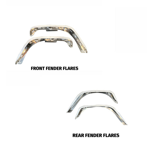 Aluminum F/R 2" Crusher Fender Package fits 07-18 Jeep Wrangler JK/JKU - Motobilt