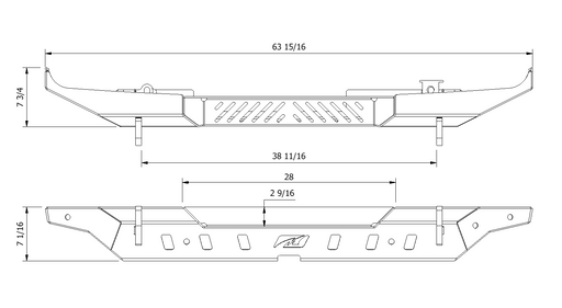 Crusher Rear Bumper w/ Spare Cutout for Jeep JL - Motobilt