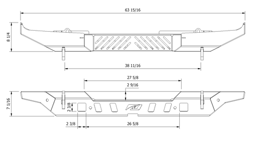 Rear Crusher Bumper w/ Light Mounts w/Spare Tire Cutout for Jeep JL - Motobilt