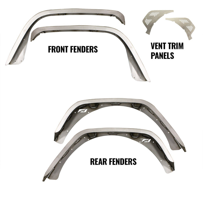 Front and Rear Fender Flare Package for Jeep JL/JLU - Motobilt