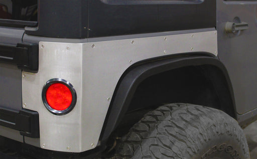 Steel Rear Corner Armor w/ Round Tail Light Holes for Jeep JKU - Motobilt