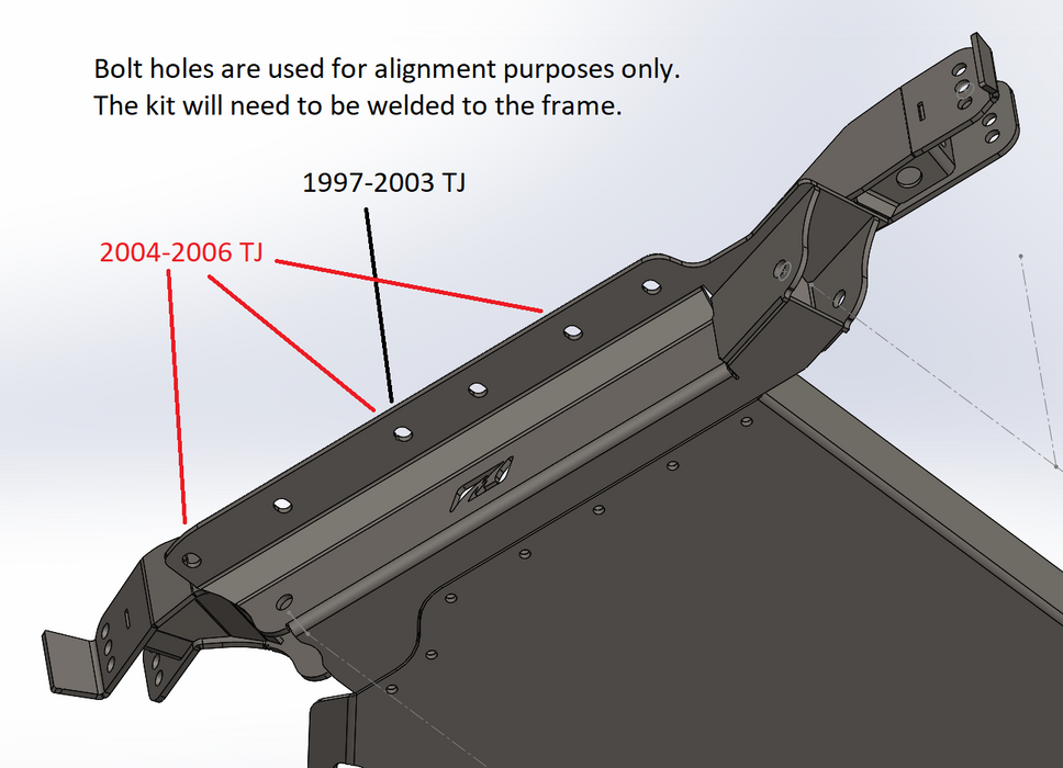 4 Link Suspension Mount Skid System for Jeep TJ / LJ - Motobilt