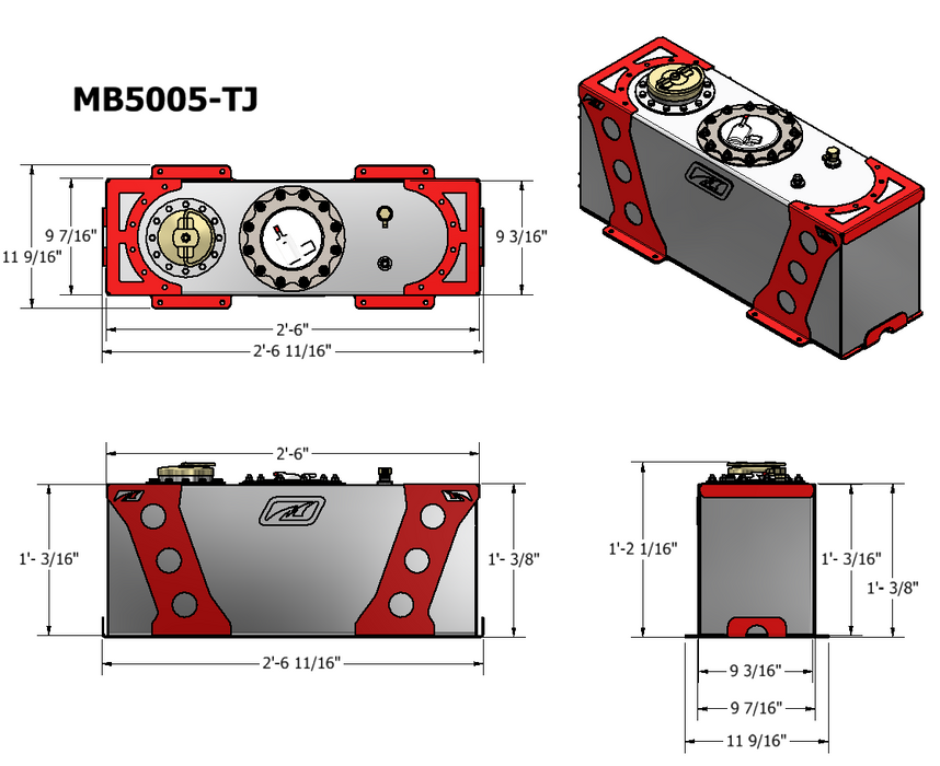 15 Gallon Fuel Cell for Jeep TJ/LJ Fuel Pump - Motobilt