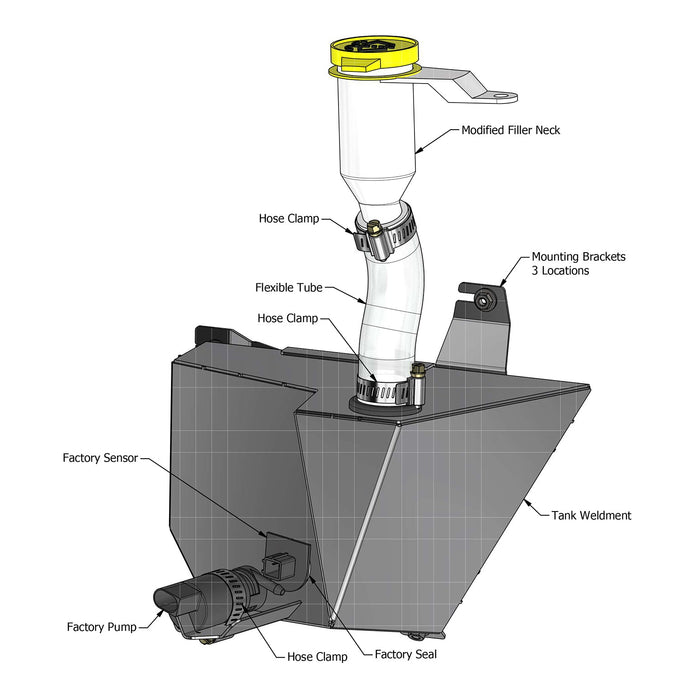 Windshield Washer Fluid Tank Relocator Kit for Jeep JL/JLU 392 - Motobilt