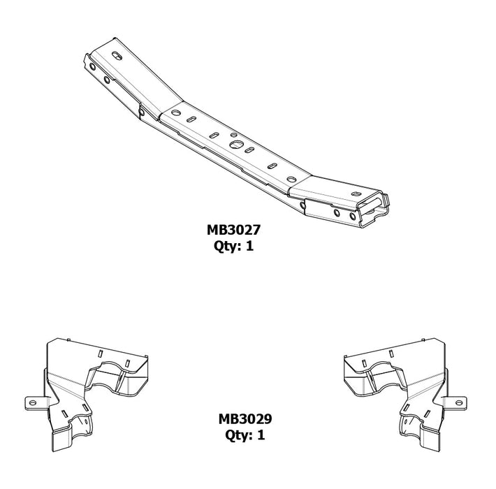 2007-2011 4 link Front Suspension Brackets w/Transmission Crossmember for Jeep JKU - Motobilt