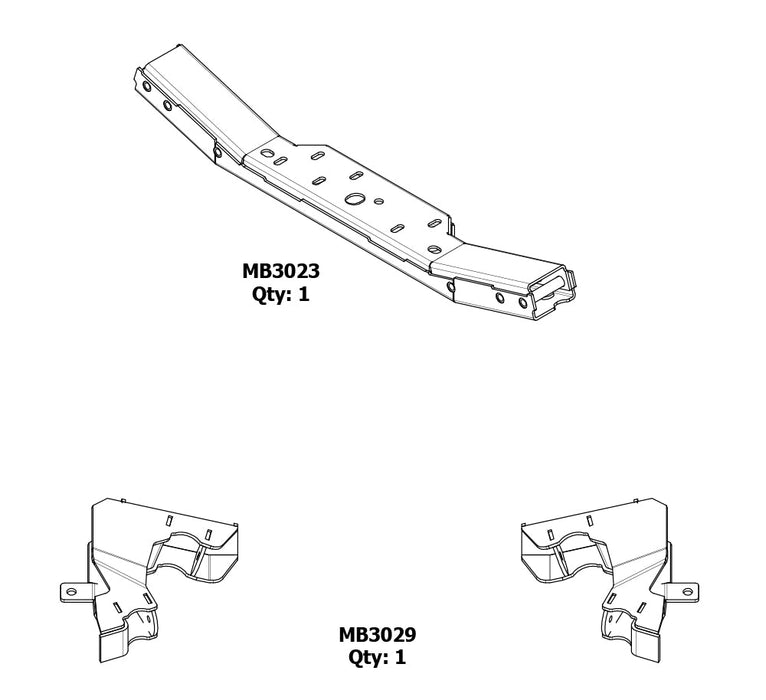 2012-2018 4 link Front Suspension Brackets w/Transmission Crossmember for Jeep JKU - Motobilt