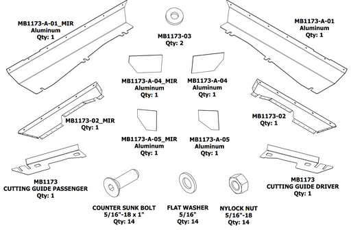 Aluminum Boat Side Rocker Guards for Jeep YJ - Motobilt