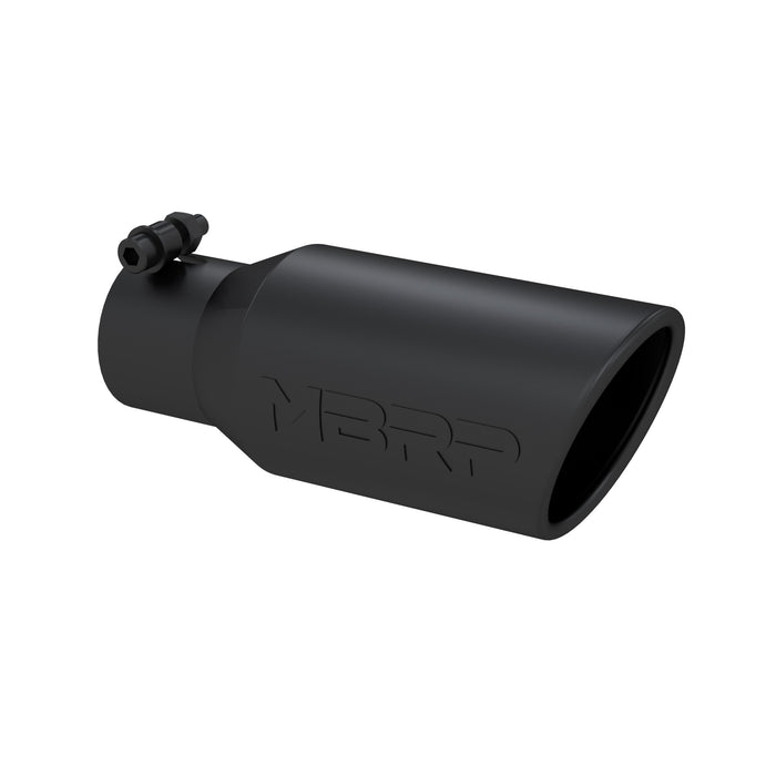 MBRP Exhaust T5157BLK 4in. O.D. Angled Rolled End 2 3/4in. inlet 10in. length
