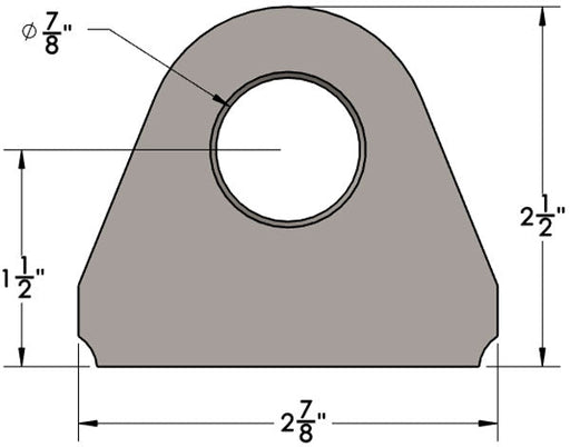 Weld On Shackle Clevis Mount Dimensional