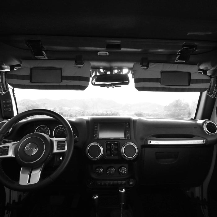 Bartact JK/JKU Visor covers (pair) w/ PALS webbing for MOLLE attachments - for visors WITH MIRRORS