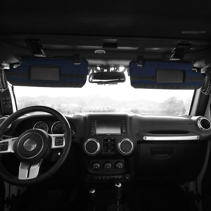 Bartact JK/JKU Visor covers (pair) w/ PALS webbing for MOLLE attachments - for visors WITH MIRRORS
