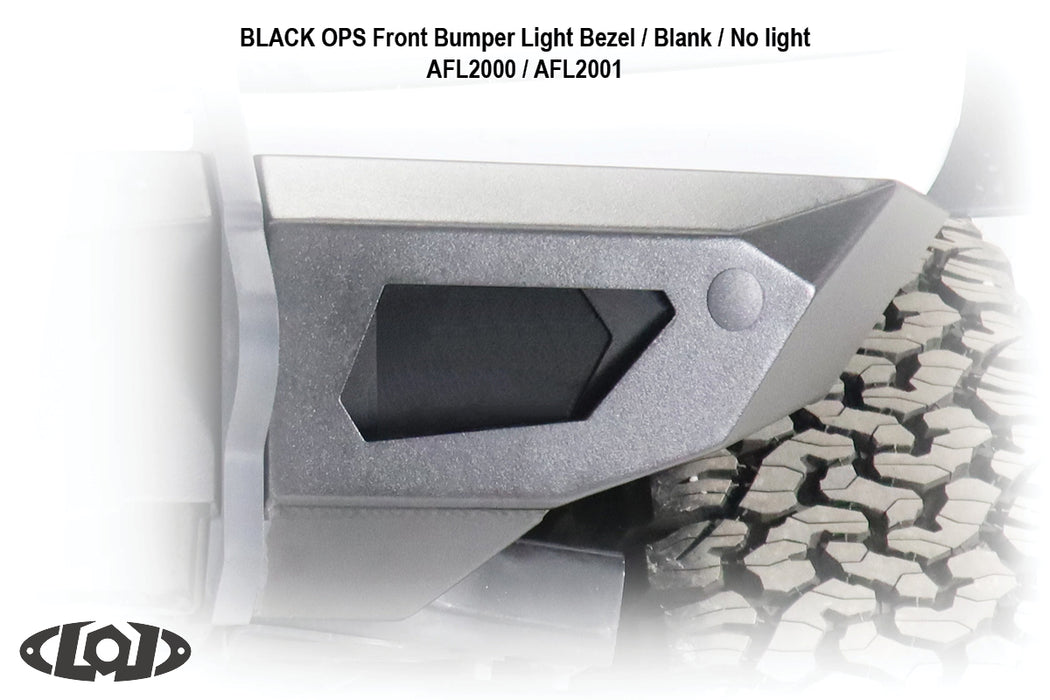 Black Ops Blank Front Fog Light Bezel (pair) (Black Powder Coated)