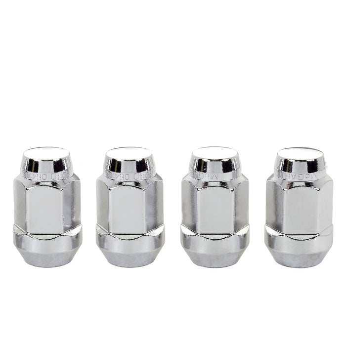 McGard Hex Lug Nut (Cone Seat Bulge Style) M14X1.5 / 22mm Hex / 1.635in. Length (4-Pack) - Chrome
