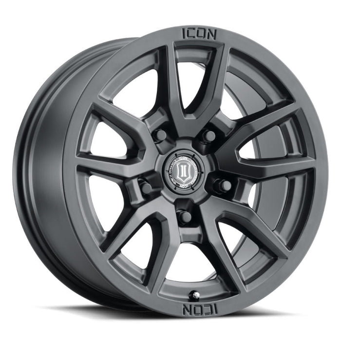 ICON Vector 5 17x8.5 5x5 -6mm Offset 4.5in BS 71.5mm Bore Satin Black Wheel