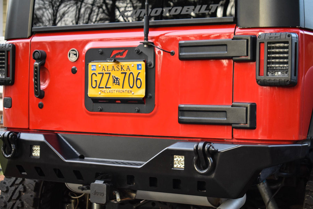 Crusher Series Rear Bumper w/ Light Mounts for Jeep JK / JKU - Motobilt