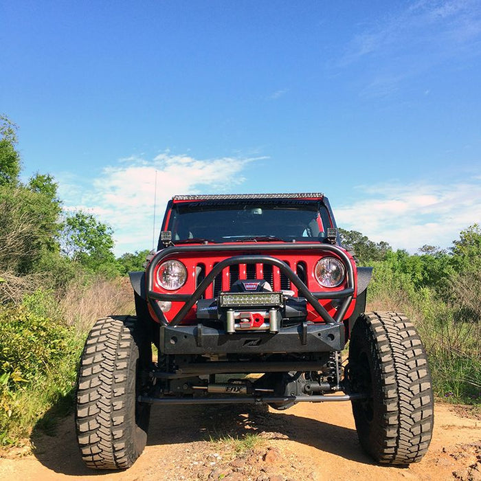 Front Stubby Bumper w/ Grill Hoop / Stinger for Jeep JK / JKU - Motobilt