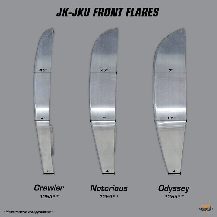 Nemesis Industries JK-JKU Odyssey Front Flare - Skeletos - Bare