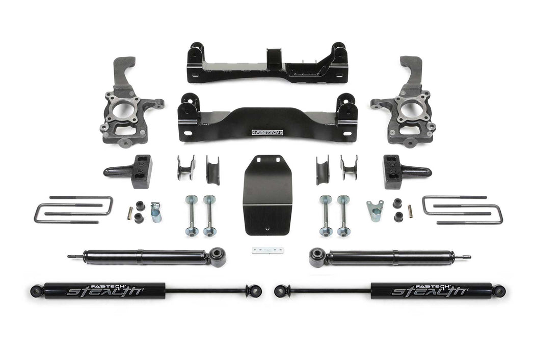 Fabtech Basic Lift System with Shocks, 4 Inch, Stealth Monotube Shocks, Ford F-150 (2009-2013)