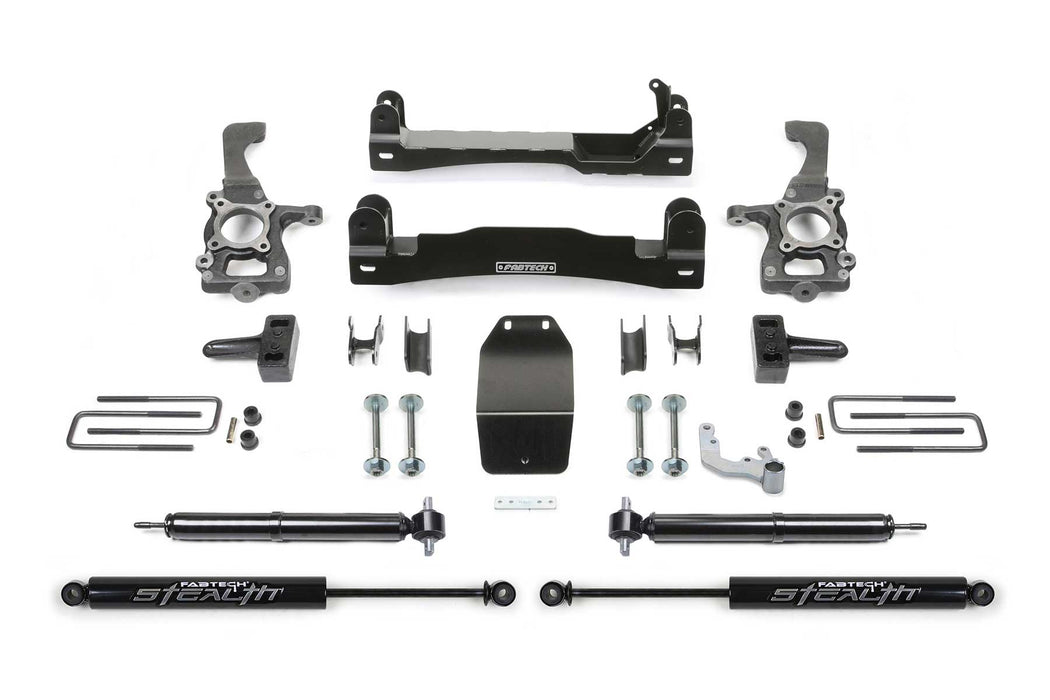 Fabtech Basic Lift System with Shocks, 4 Inch, Rear Stealth Shocks, Ford F-150 (2015-2020)