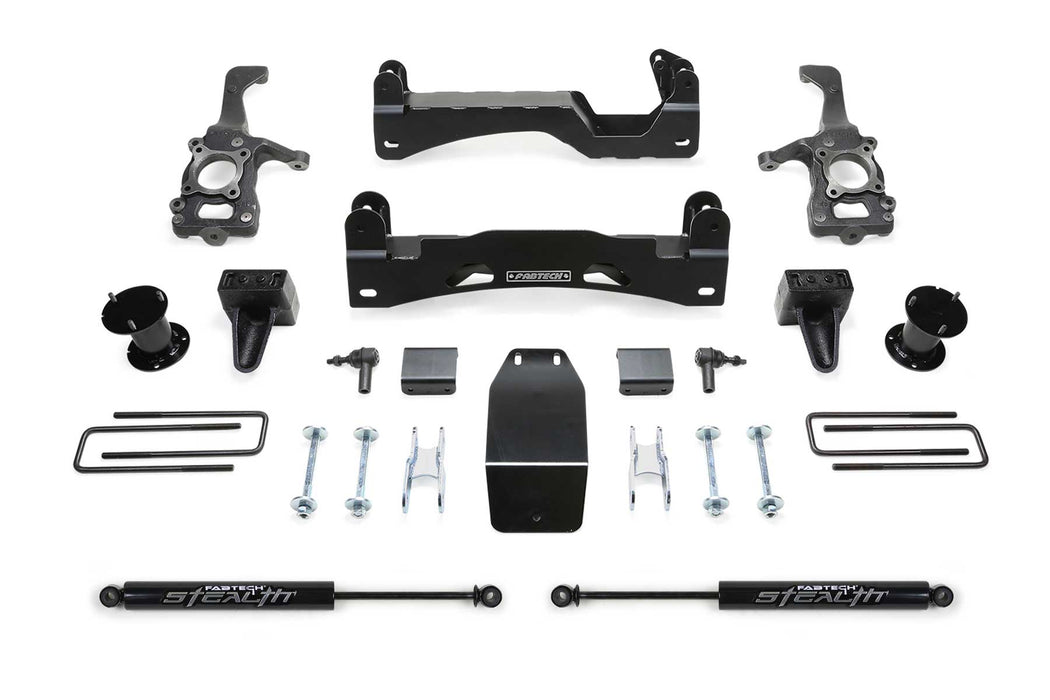 Fabtech Basic Lift System with Shocks, 6 Inch, Stealth Monotube Shocks, Ford F-150 (2015-2020)