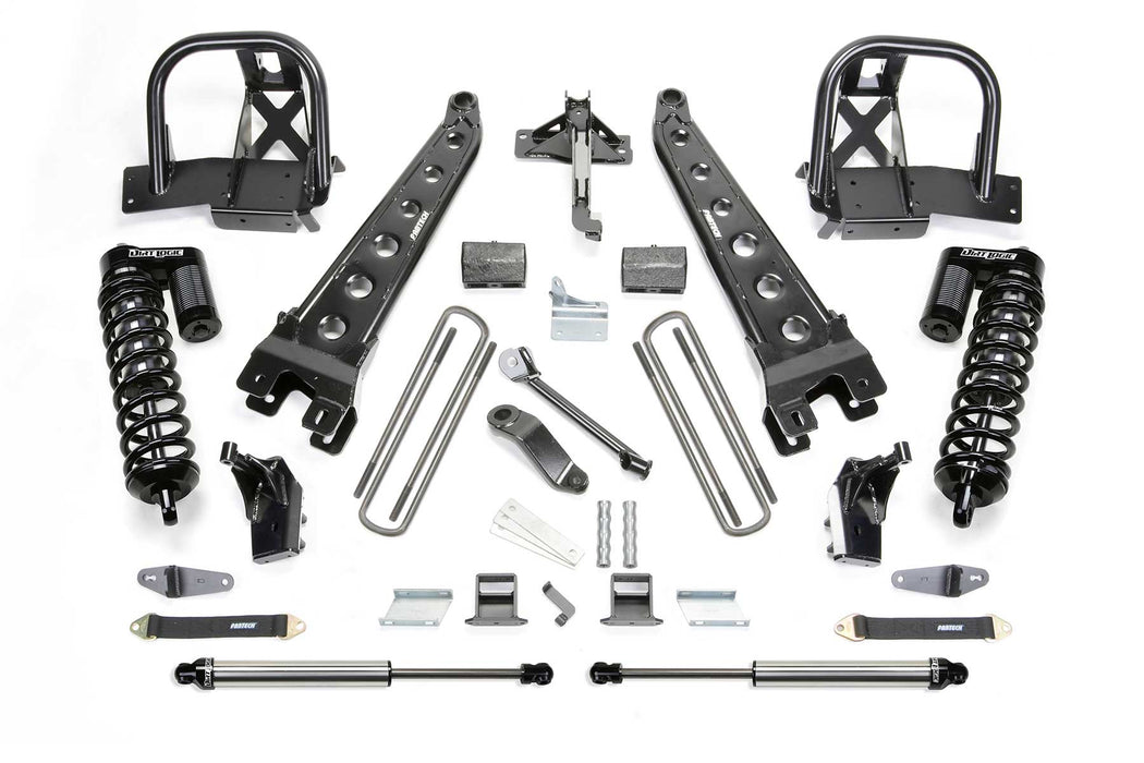 Fabtech Radius Arm Lift System, 4 Inch, Dirt Logic 4.0 Coilovers, Rear Dirt Logic Shocks, Ford F-250 Super Duty (2011-2016)
