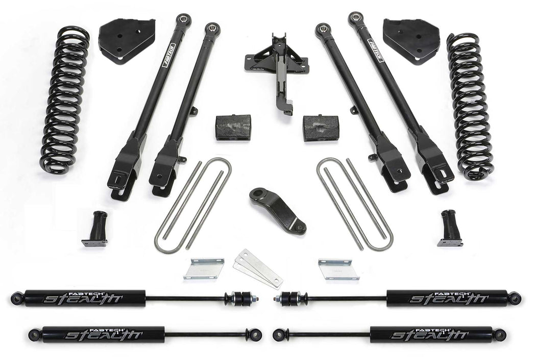Fabtech 4 Link Lift System, 4 Inch, Stealth Shocks, Ford F-250 Super Duty (2017-2022)/F-350 Super Duty (2017-2022)