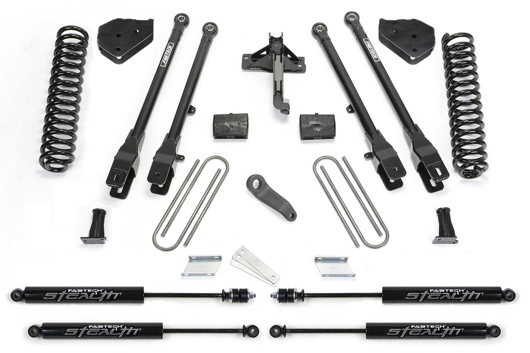 Fabtech 4 Link Lift System, 6 Inch, Stealth Monotube Shocks, Coils, Ford F-250 Super Duty (2017-2021)/F-350 Super Duty (2017-2021)