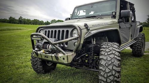 Front Stubby Bumper w/ Grill Hoop / Stinger for Jeep JK / JKU - Motobilt